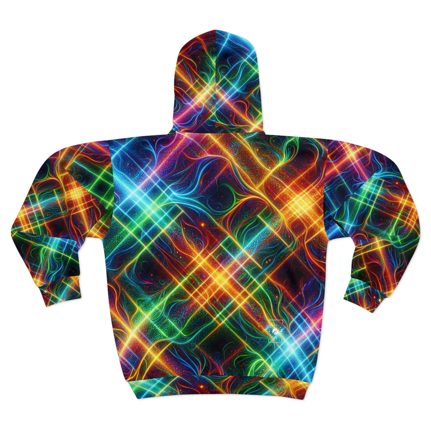 "Neon Plaid Luminosity Matrix" - Zip Hoodie