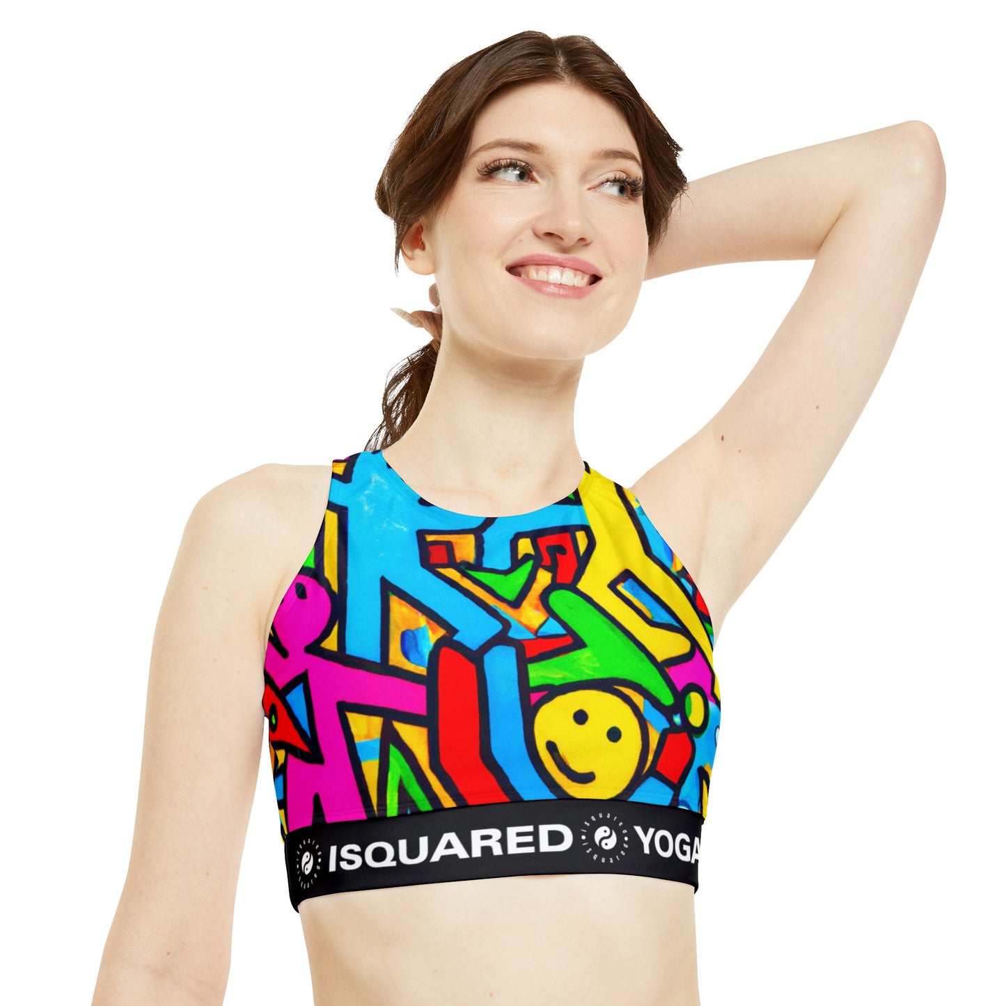 symbols of happiness - High Neck Crop Top