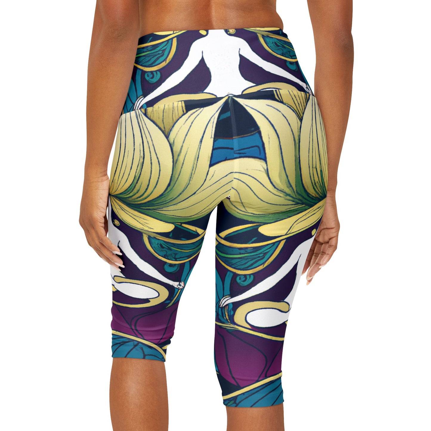 "Lotus Serenity Dance" - High Waisted Capri Leggings