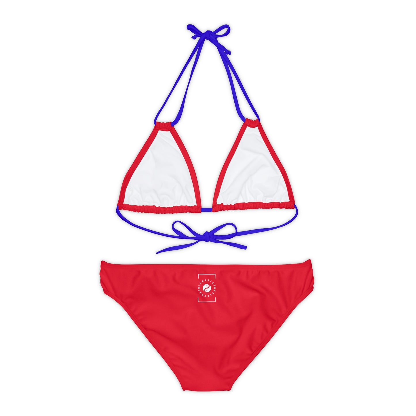 #D10927 Scarlet Red - Lace-up Bikini Set