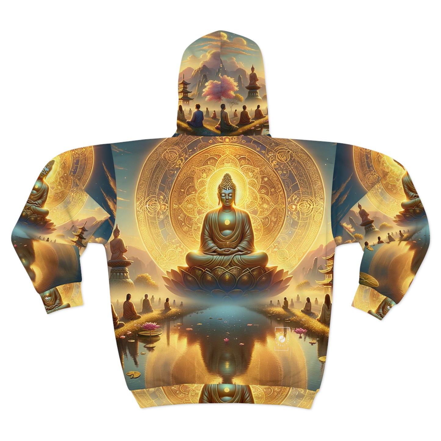 "Serenity in Transience: Illuminations of the Heart Sutra" - Zip Hoodie