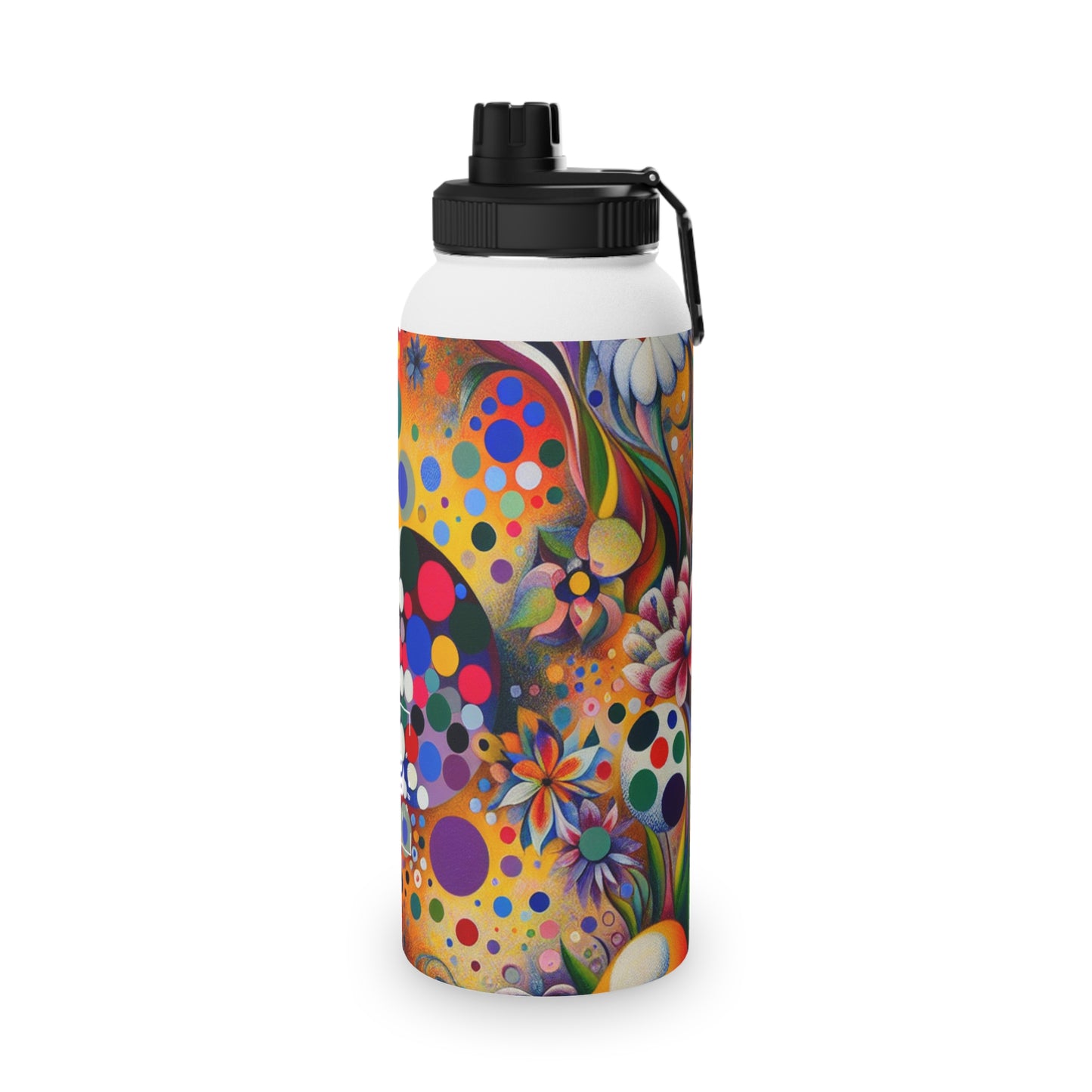 "Polka Petals in Yogic Surrealism: An Artistic Salute to Kusama and Kahlo" - Sports Water Bottle