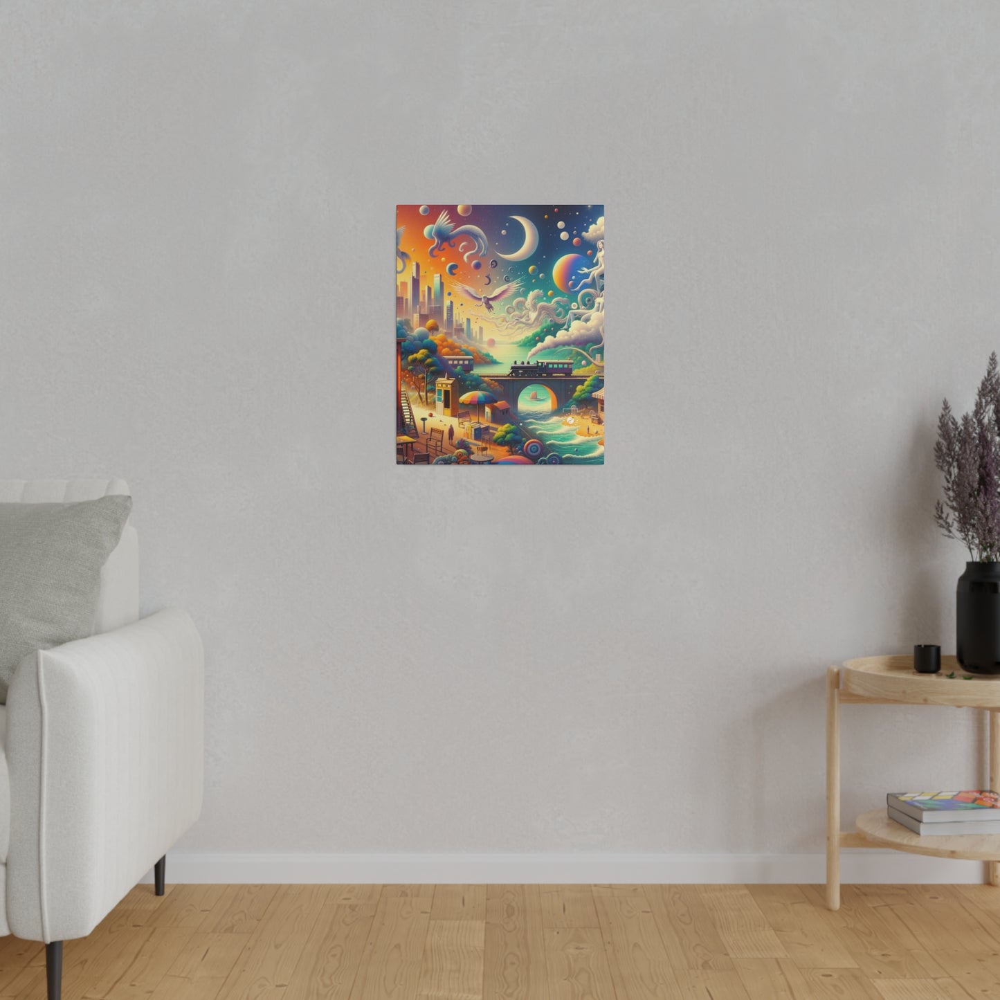 "Mirrors of Metaphor: A Murakami Odyssey" - Art Print Canvas