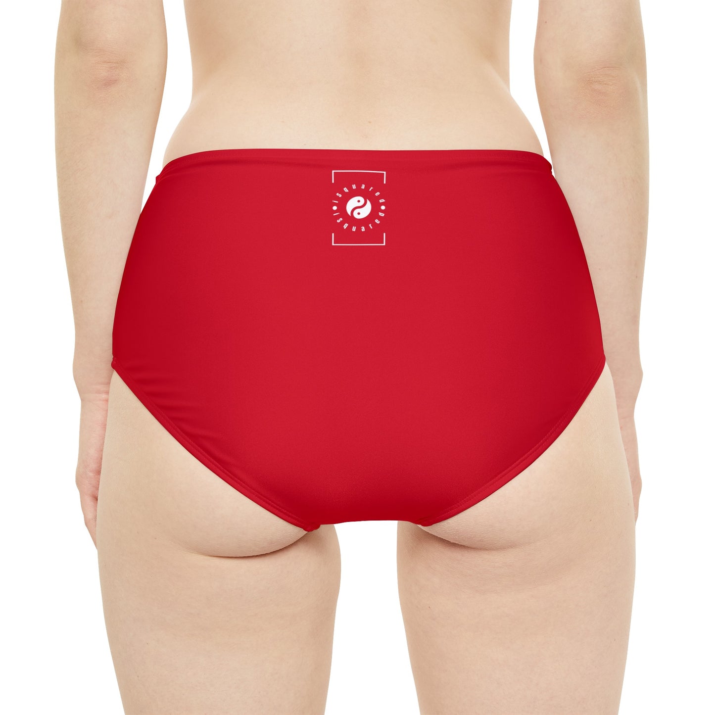 #D10927 Scarlet Red - High Waisted Bikini Bottom