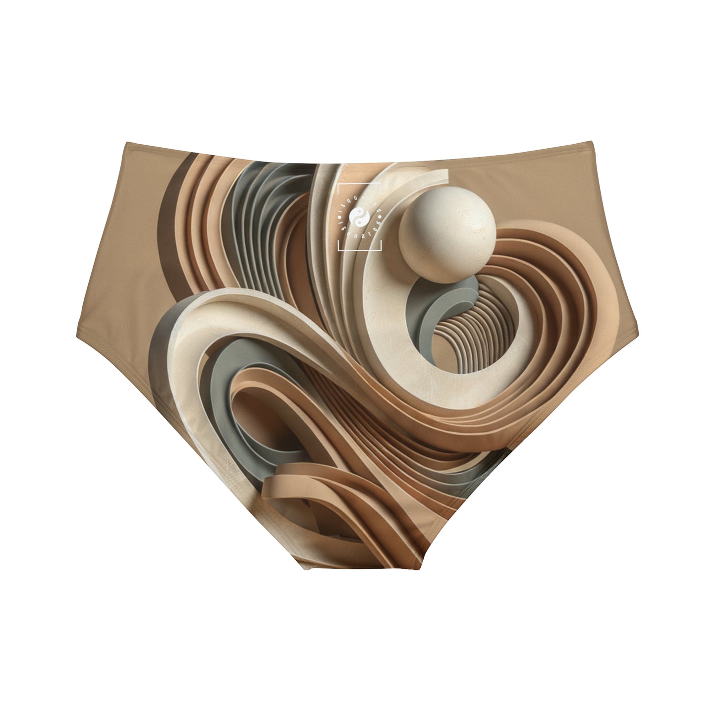 "Hepworth Hues: An Earth Tone Symphony" - High Waisted Bikini Bottom