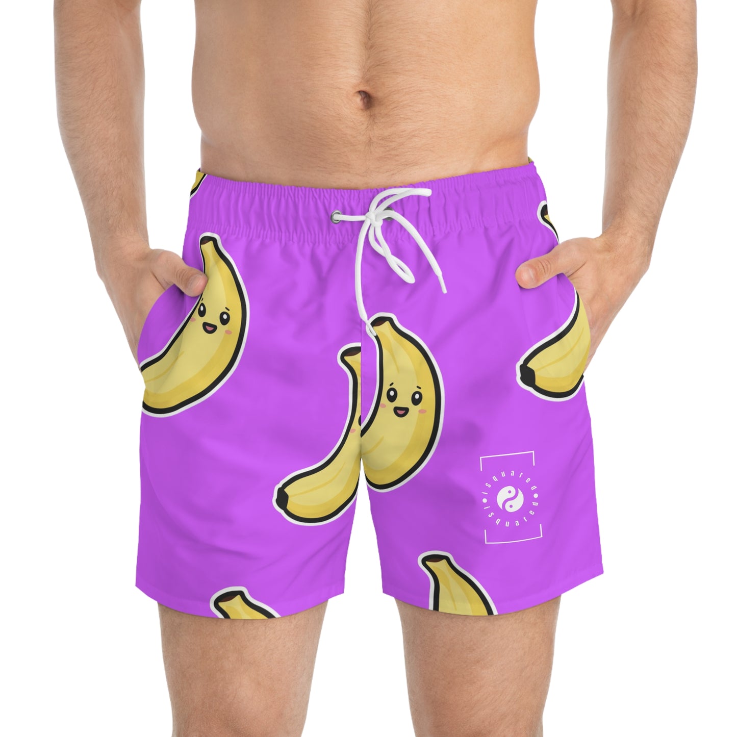 #D65BFF Purple + Banana - Maillot de bain pour Homme