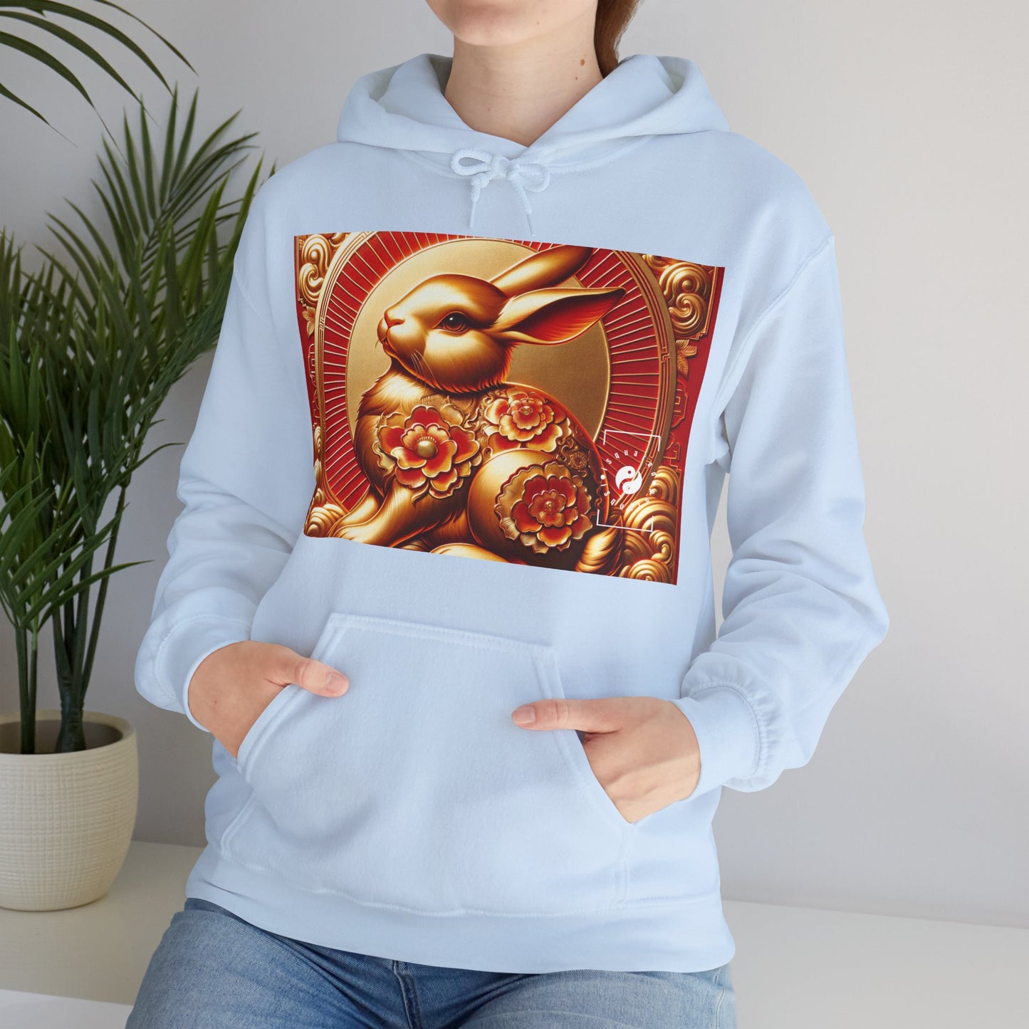 "Golden Blessings: Lunar Rabbit's Resplendence" - Hoodie