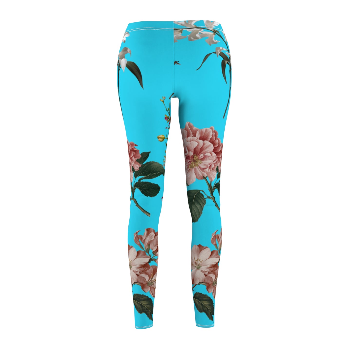 Botanicals on Azure - Casual Leggings