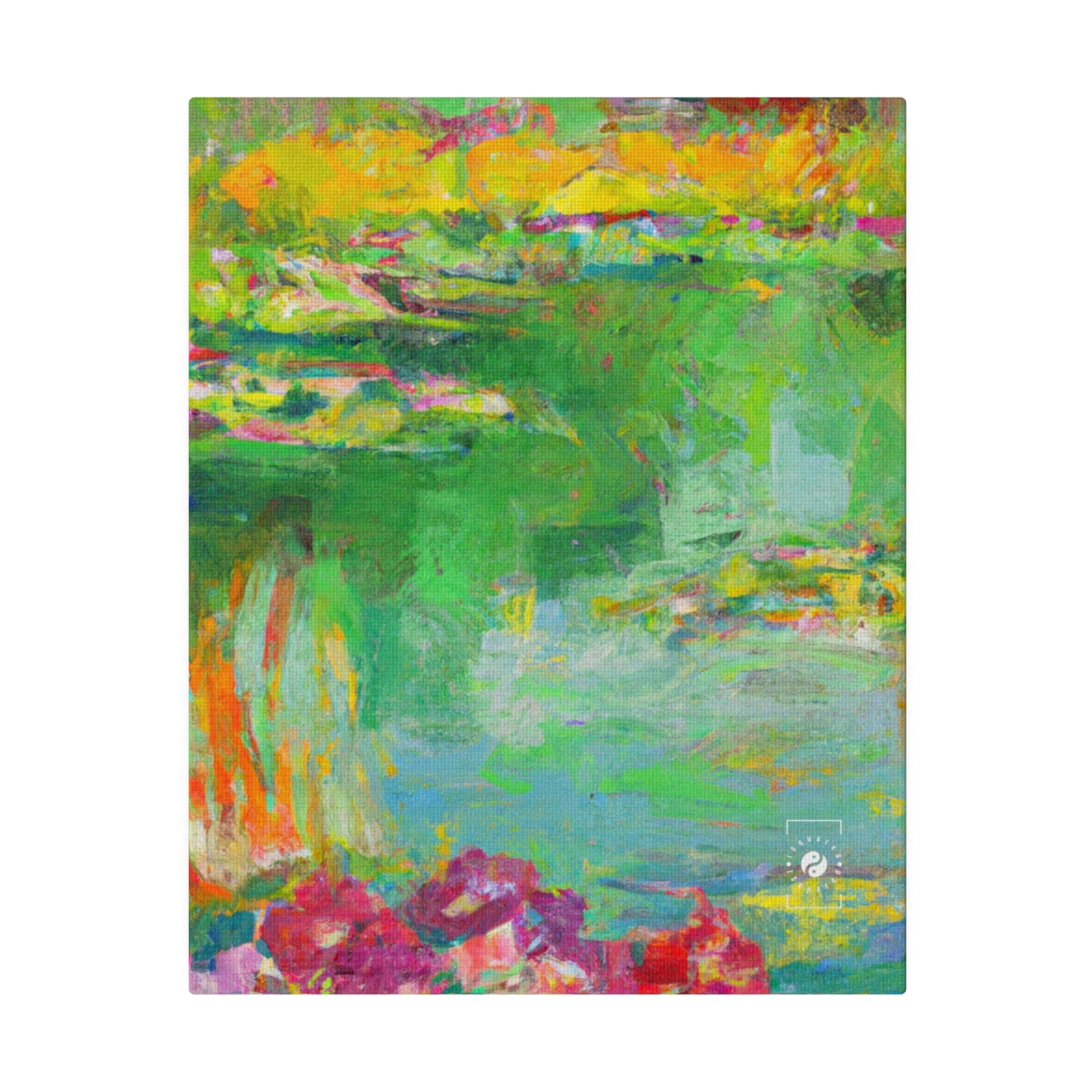 "Lily Aquarelle: Dusk Reflections" - Art Print Canvas