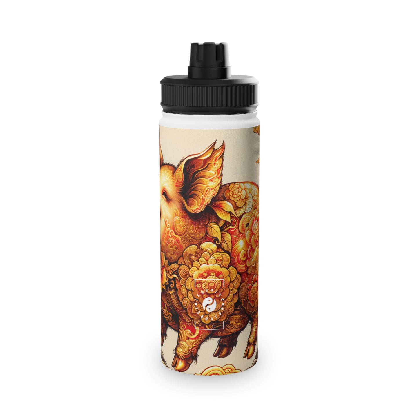 "Golden Prosperity: The Divine Swine Celebration" - Sports Water Bottle