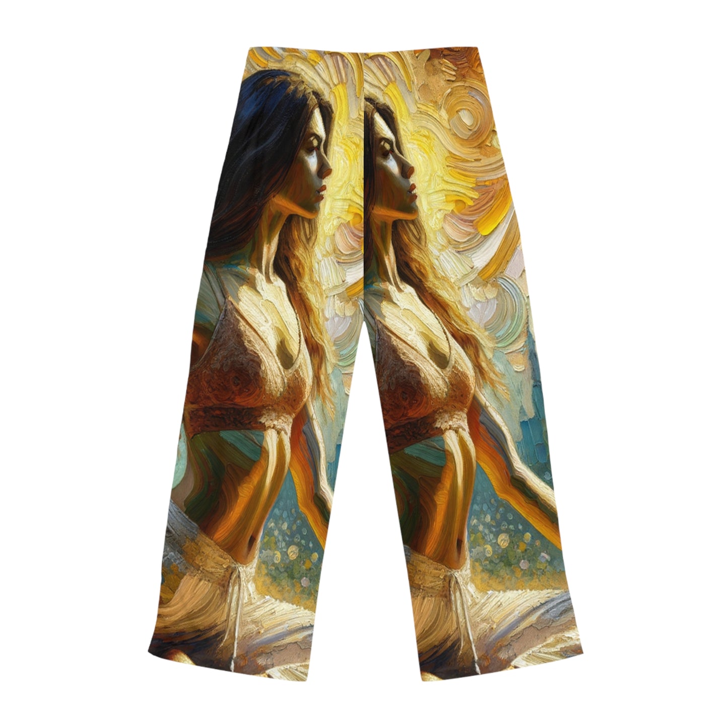 "Golden Warrior: A Tranquil Harmony" - Pantalon lounge femme