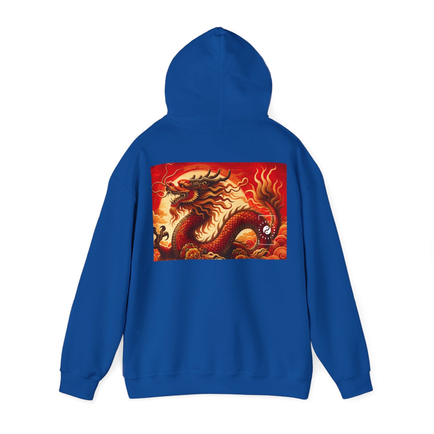 "Golden Dragon Dance in the Crimson Twilight" - Hoodie