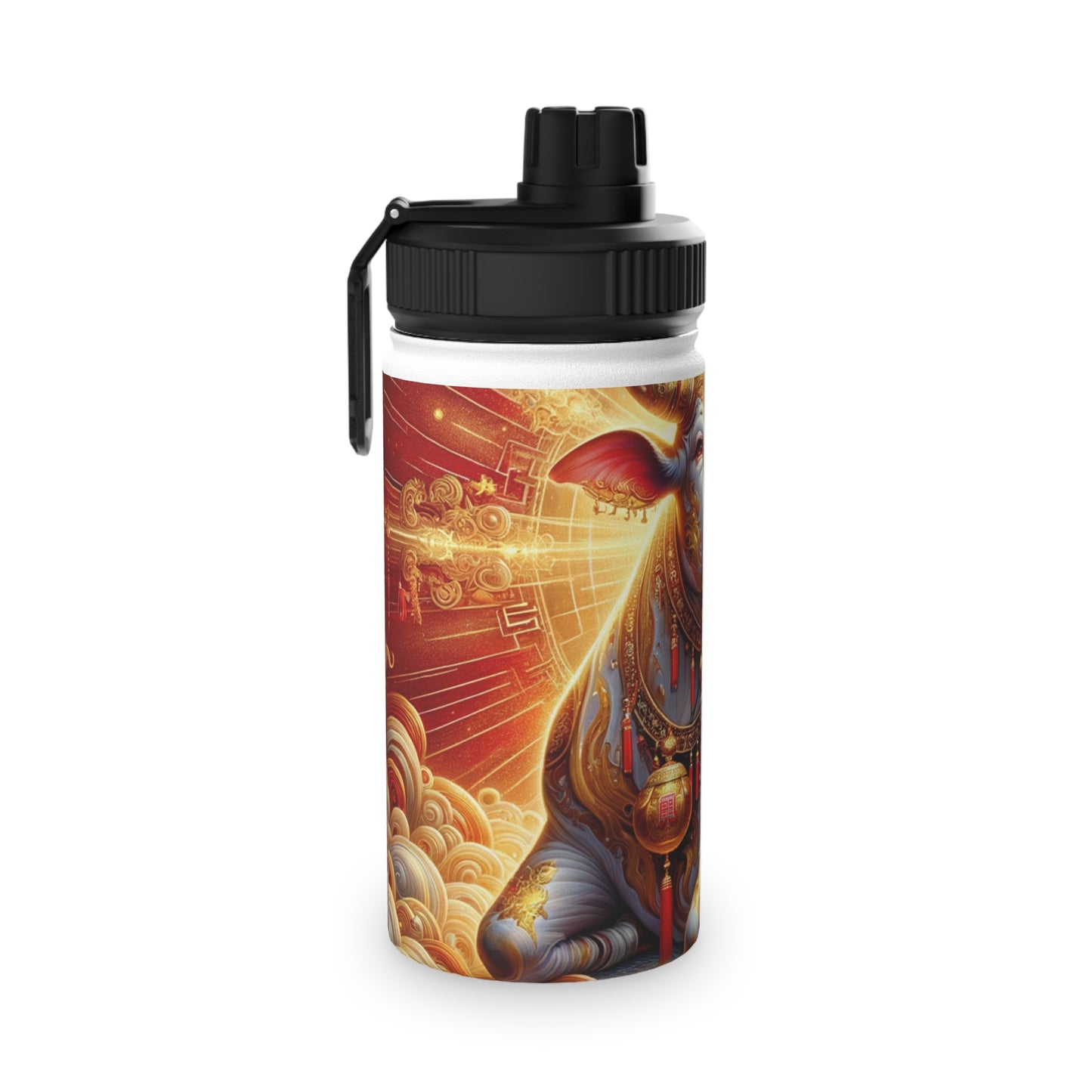 "Golden Euphoria: A Dance of the Divine Bovine" - Sports Water Bottle