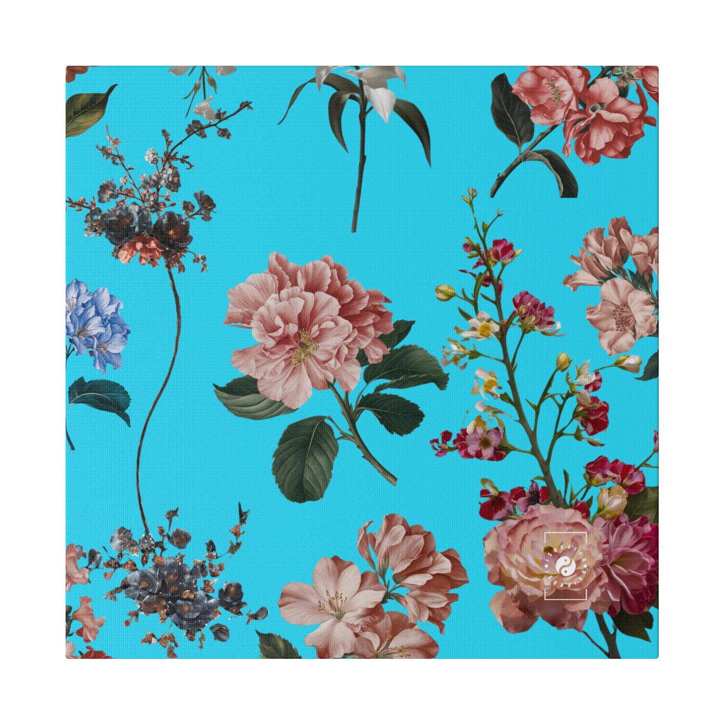 Botanicals on Azure - Art Print Canvas