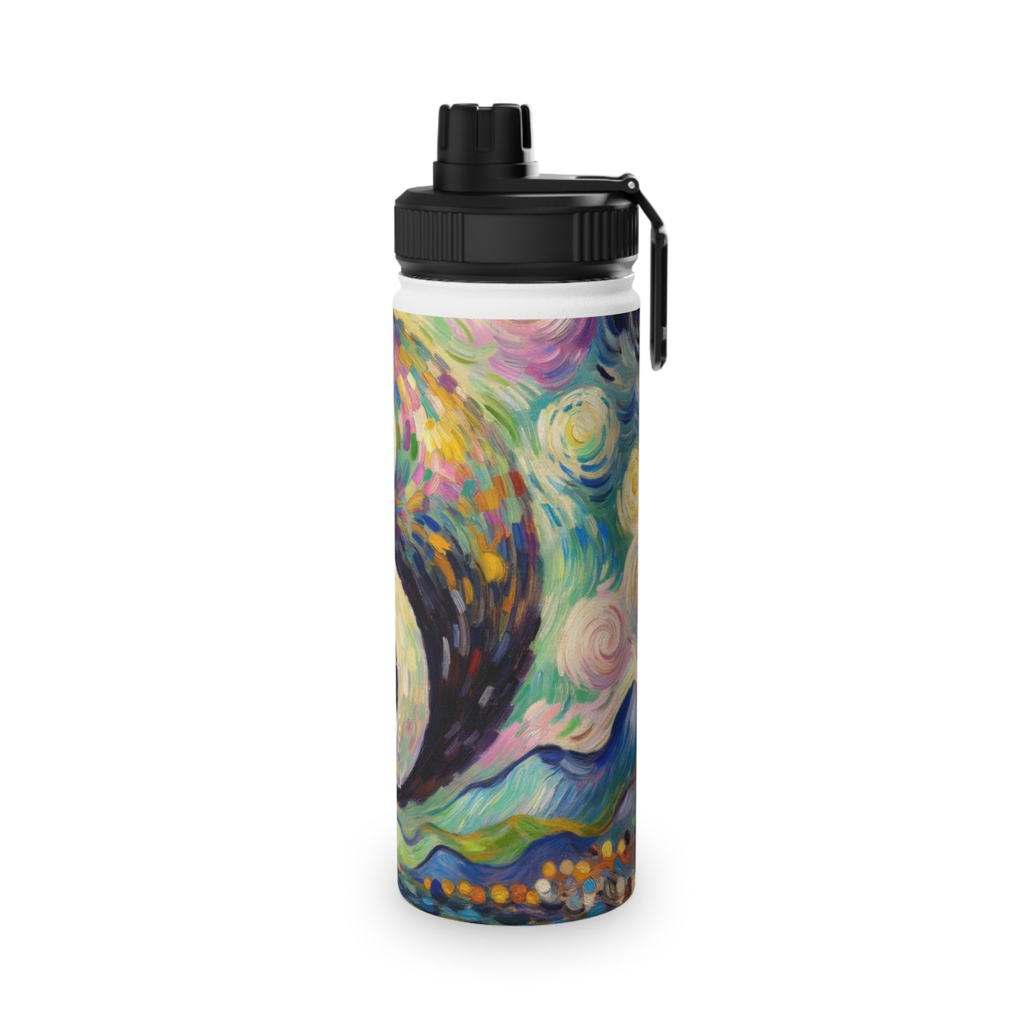 "Spectral Duality: An Impressionist Balance" - Sports Water Bottle