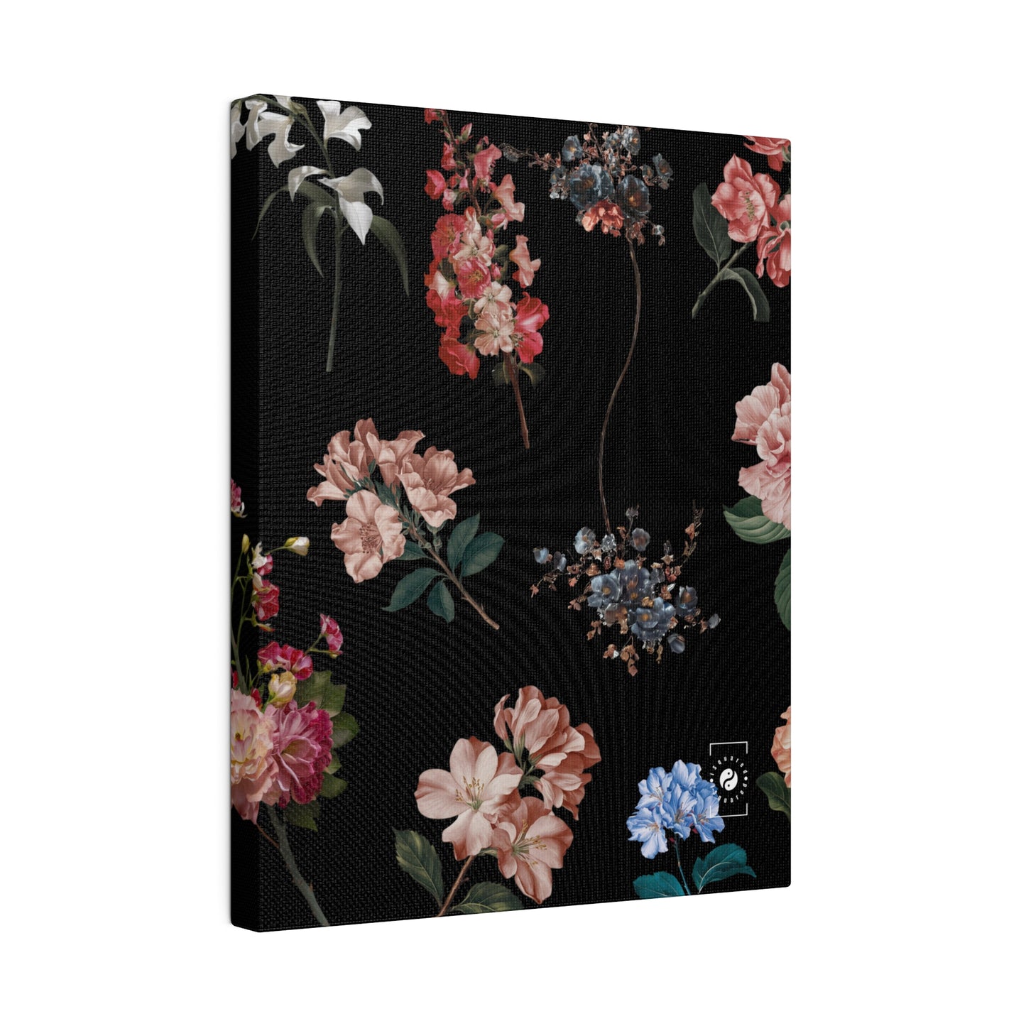 Botanicals on Black - Art Print Canvas