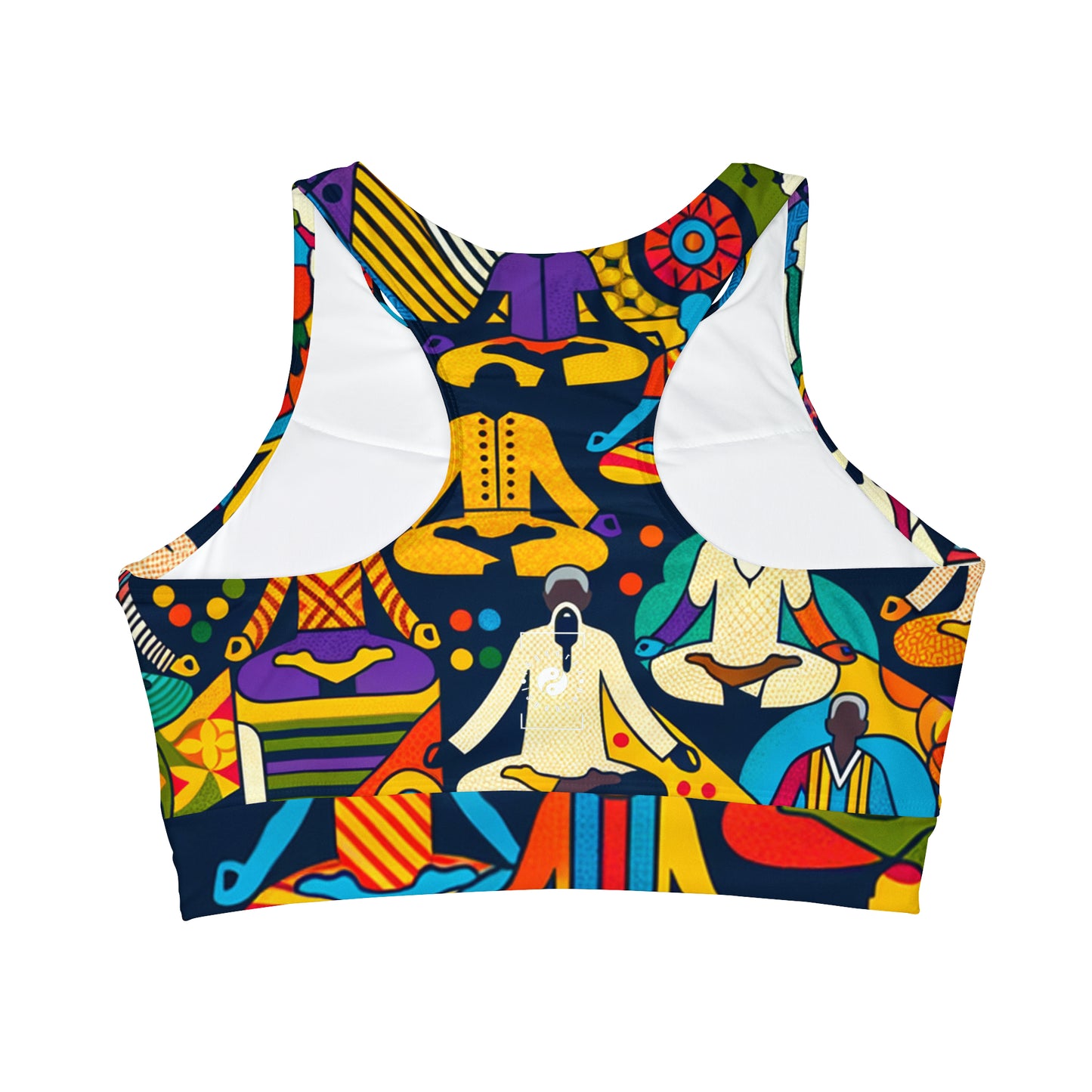 Vibrant Sadana: Prana in Nouveau Réalité - High Neck Crop Top