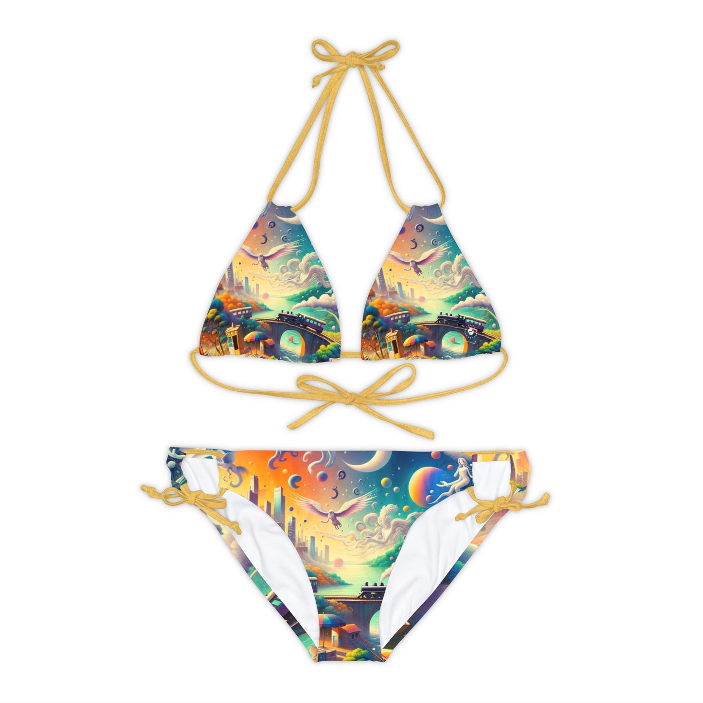 "Miroirs de métaphore : une odyssée de Murakami" - Ensemble bikini à lacets