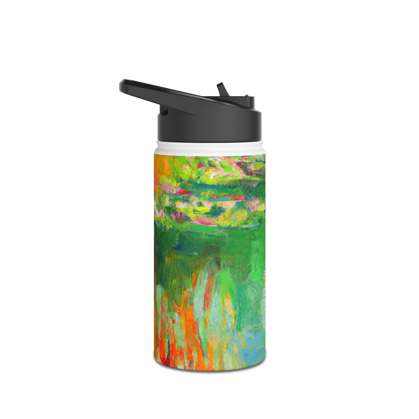 "Lily Aquarelle: Dusk Reflections" - Water Bottle