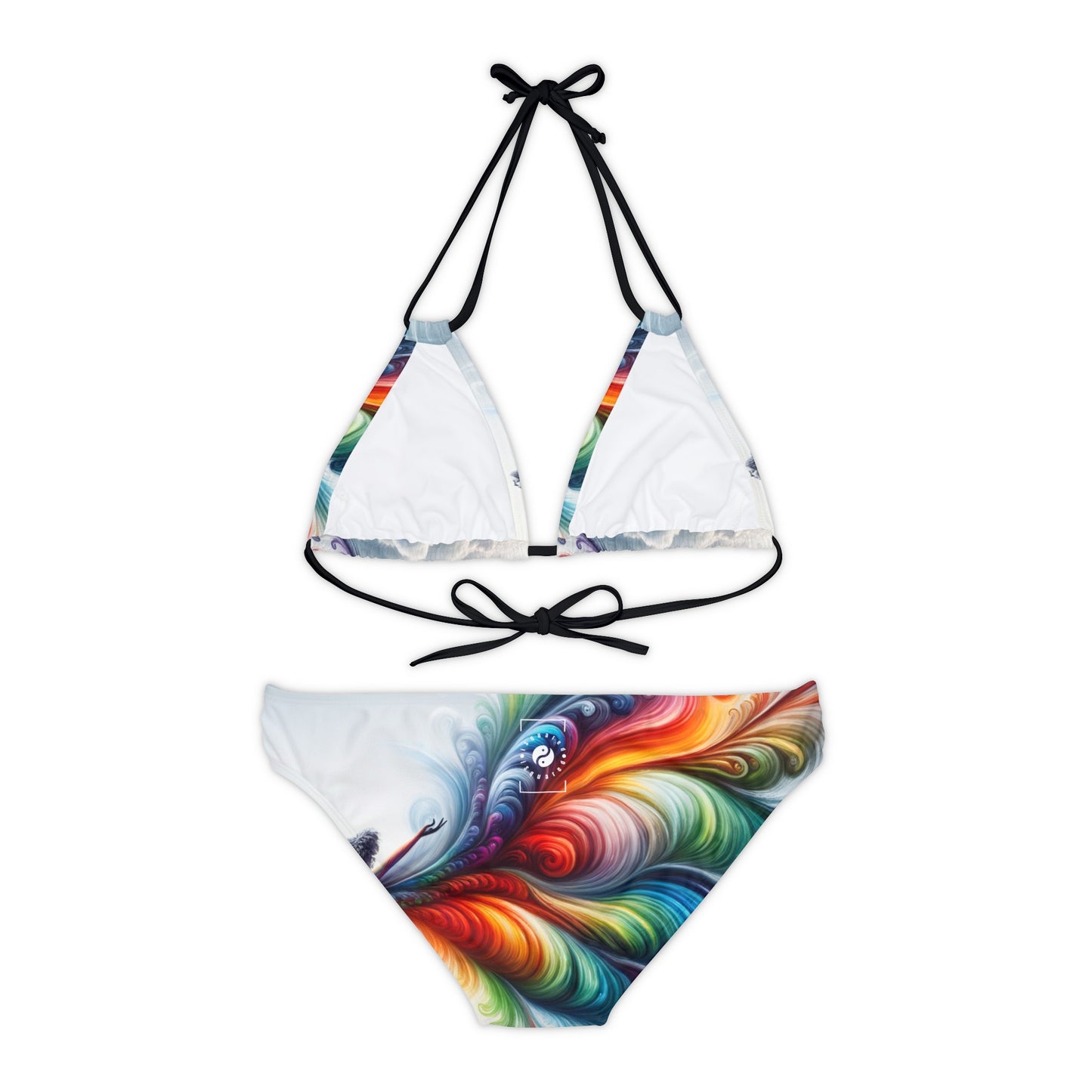 "Yogini's Rainbow Flight" - Lace-up Bikini Set