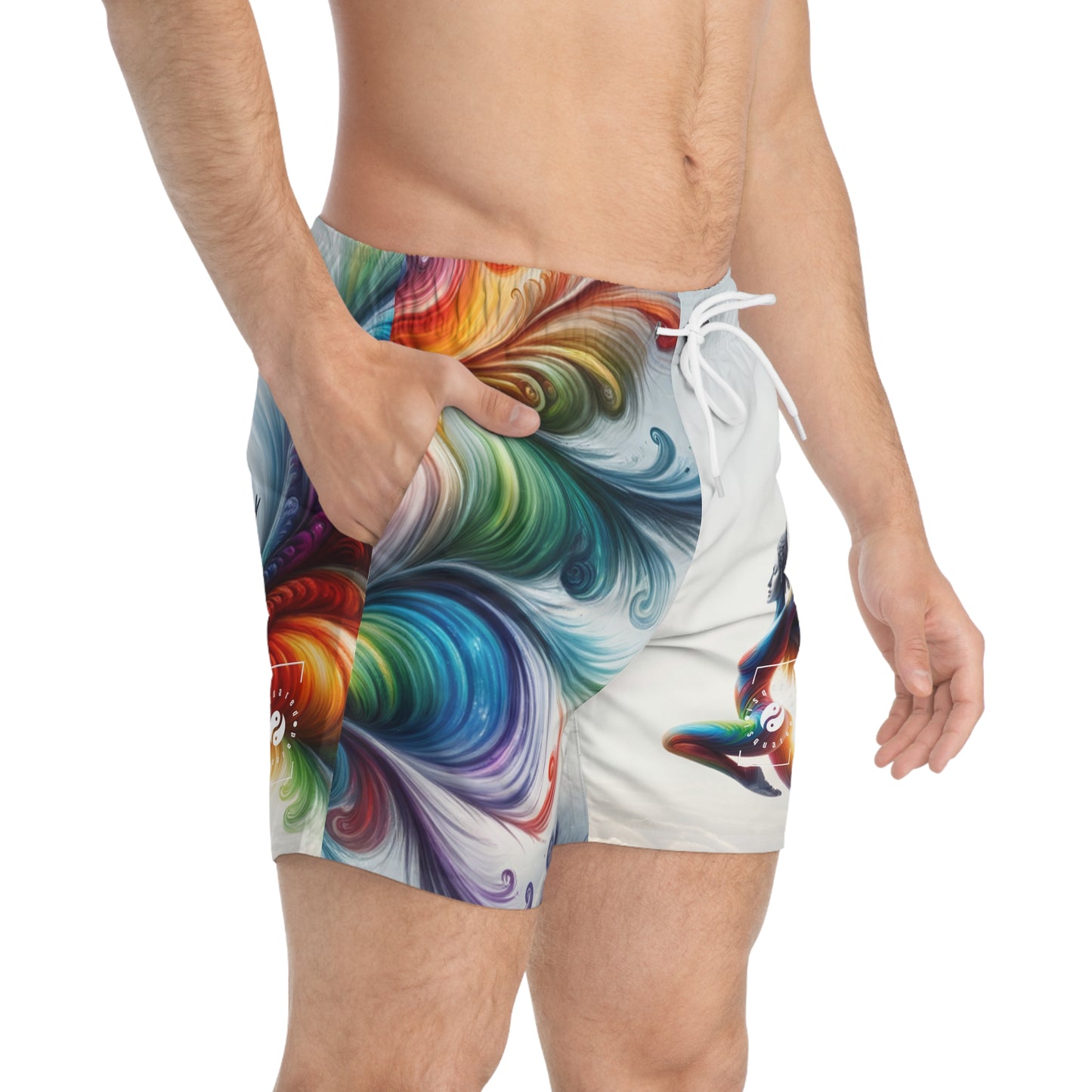 "Yogini's Rainbow Flight" - Swim Trunks for Men