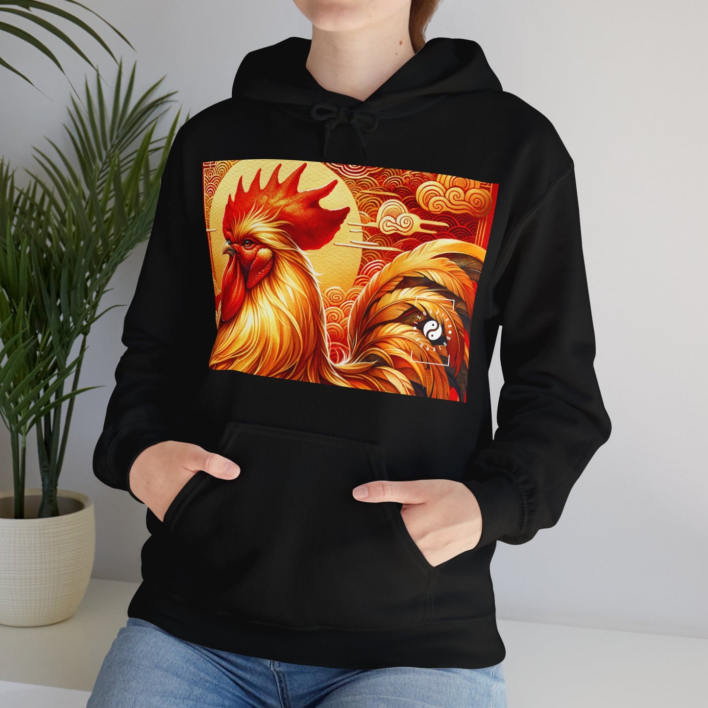 "Crimson Dawn: The Golden Rooster's Rebirth" - Hoodie