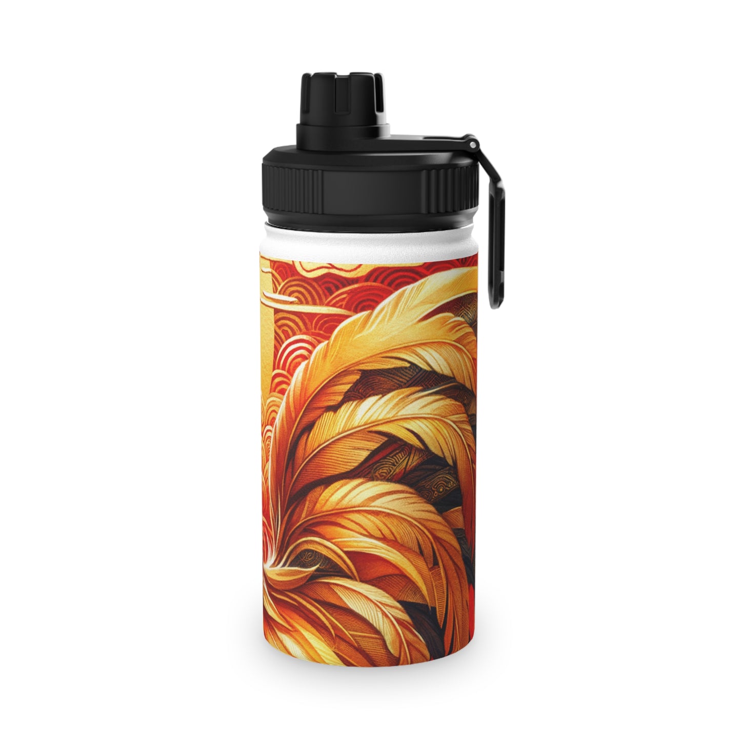 "Crimson Dawn: The Golden Rooster's Rebirth" - Sports Water Bottle