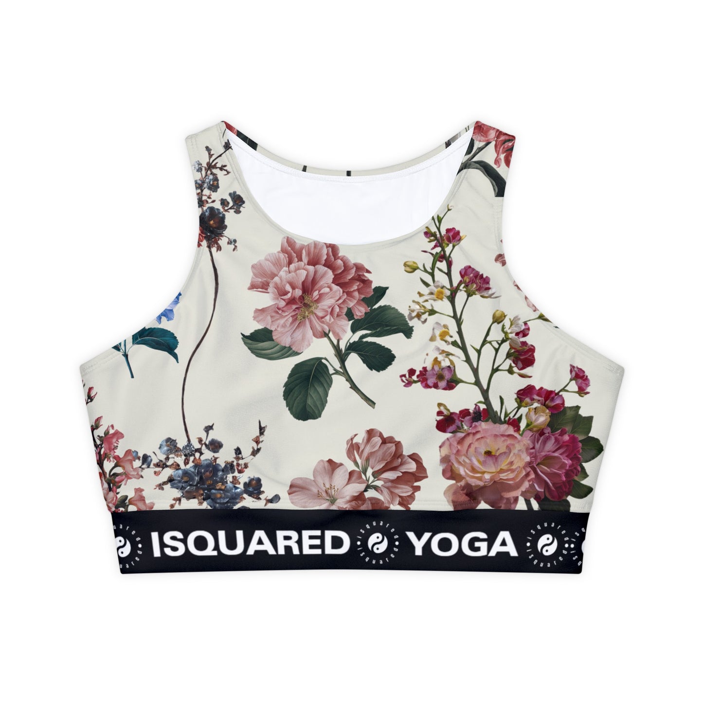 Botanicals on Beige - Lined & Padded Sports Bra