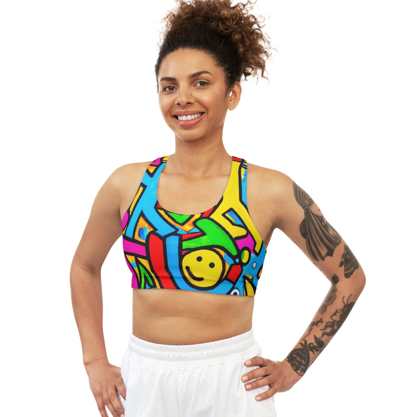 symbols of happiness - Seamless Sports Bra