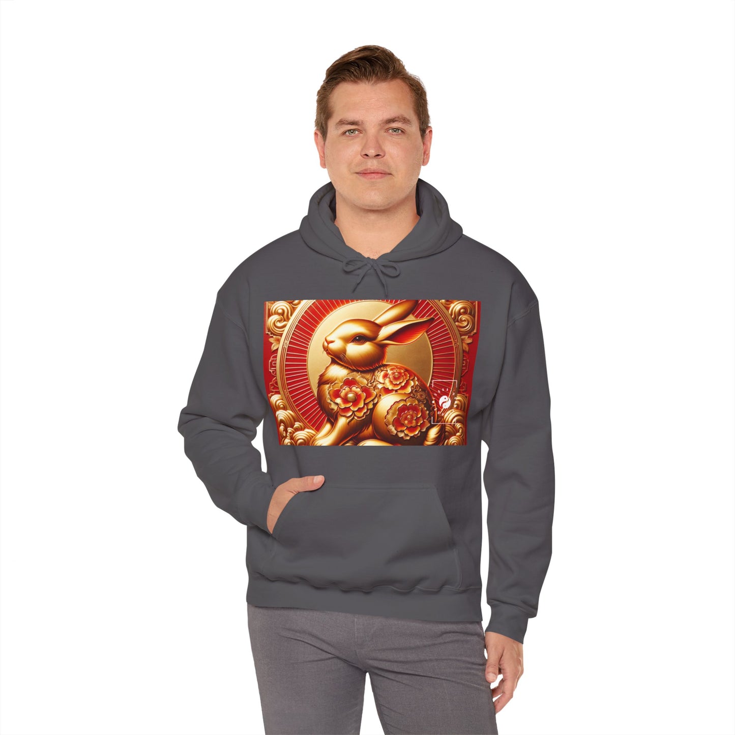 "Golden Blessings: Lunar Rabbit's Resplendence" - Hoodie