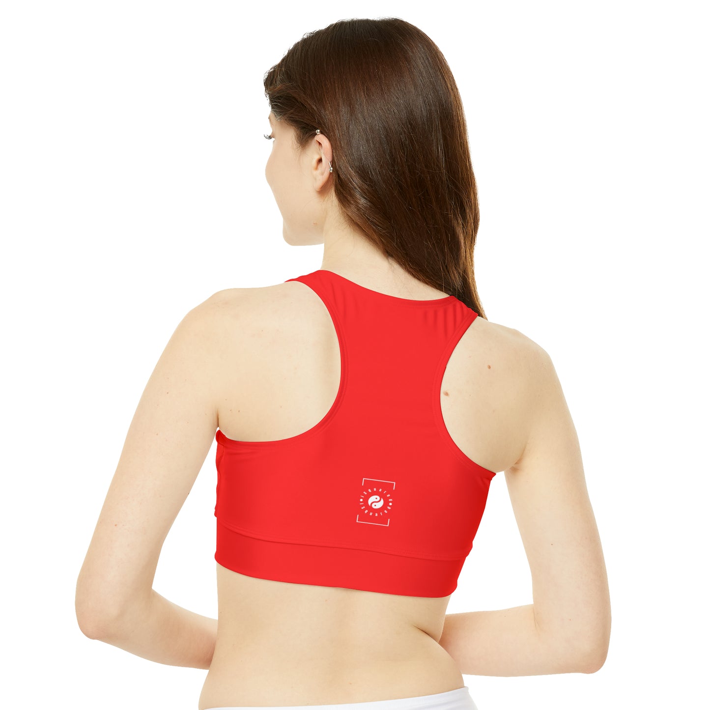 Bright Red FF3131 - High Neck Crop Top