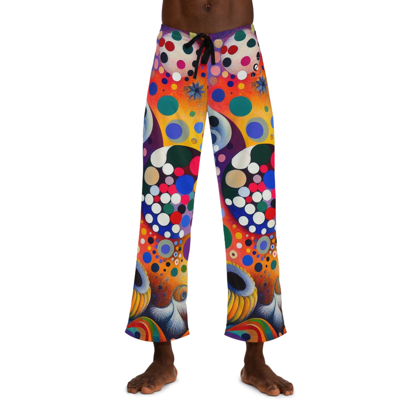 "Polka Petals in Yogic Surrealism: An Artistic Salute to Kusama and Kahlo" - men's Lounge Pants