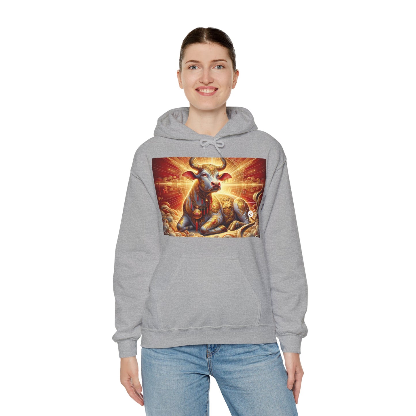 "Golden Euphoria: A Dance of the Divine Bovine" - Hoodie