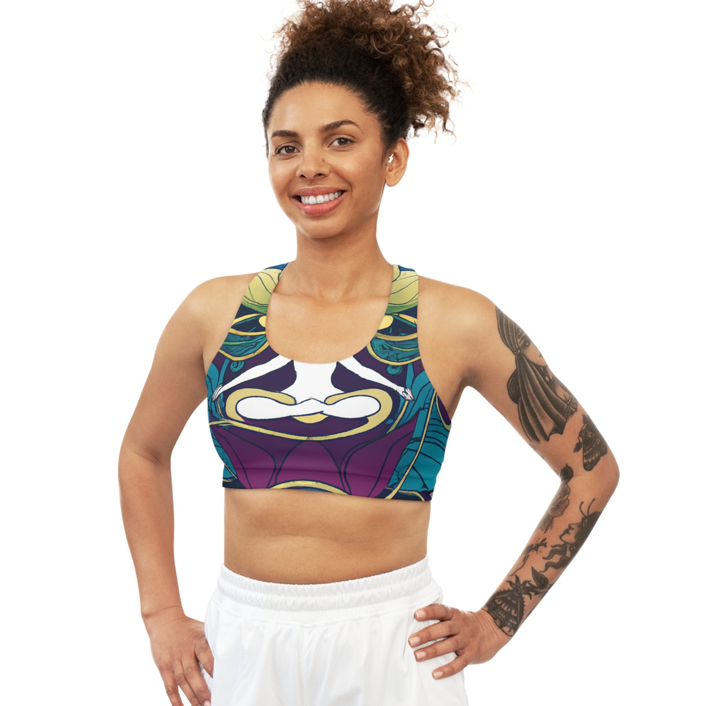 "Lotus Serenity Dance" - Seamless Sports Bra