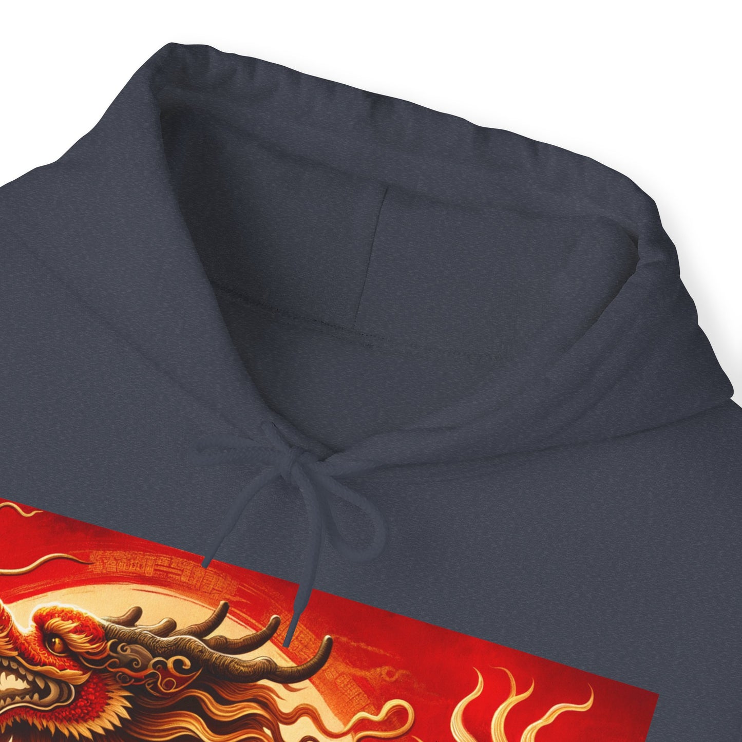 "Golden Dragon Dance in the Crimson Twilight" - Hoodie