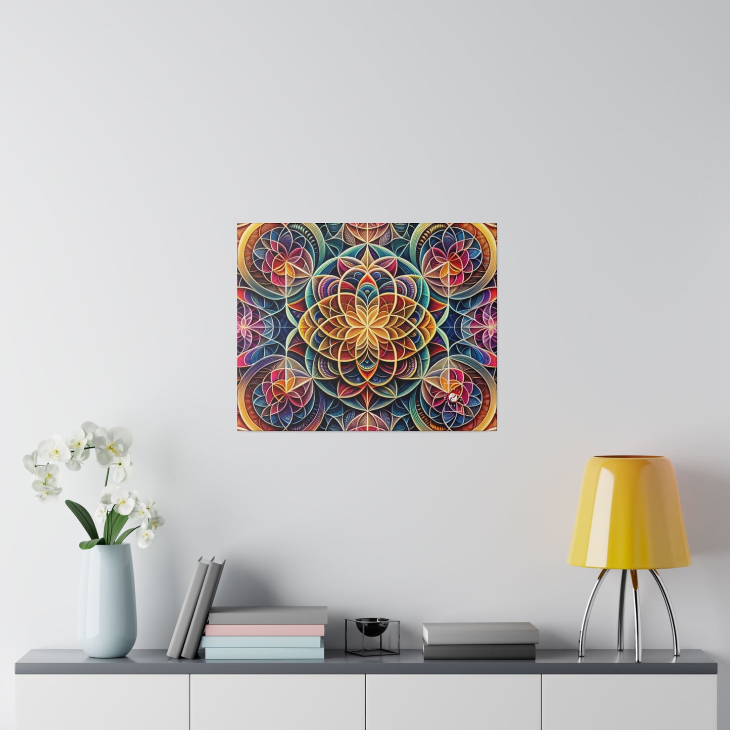 "Sacred Symmetry: Infinite Radiance of Love" - Art Print Canvas