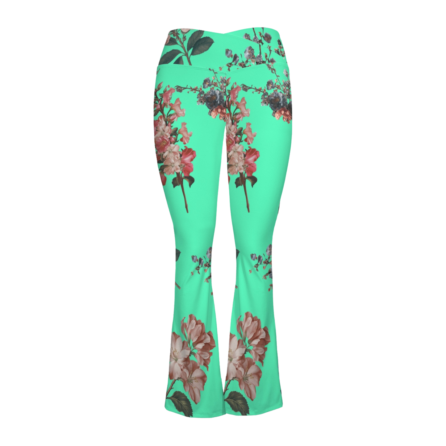 Botanicals - Cross Waisted Flair Leggings