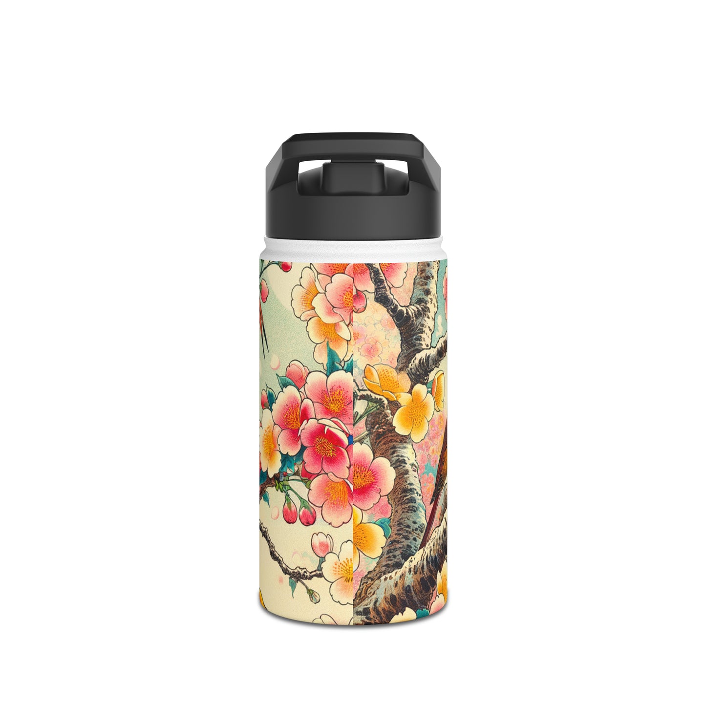 "Verdant Whispers: Sakura Chirping" - Water Bottle