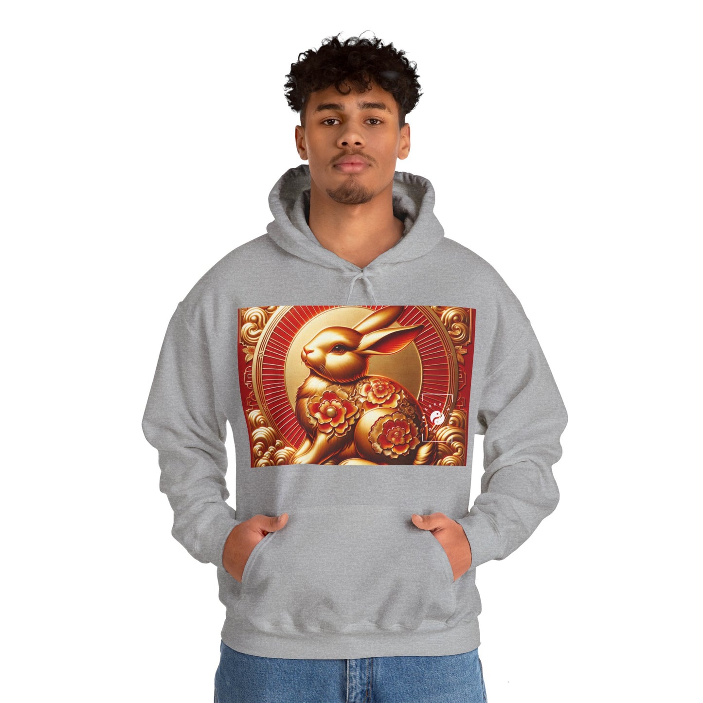 "Golden Blessings: Lunar Rabbit's Resplendence" - Hoodie