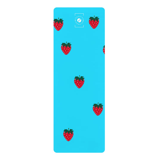 #22DEFF Light Blue + Strawberry - Yoga Mat
