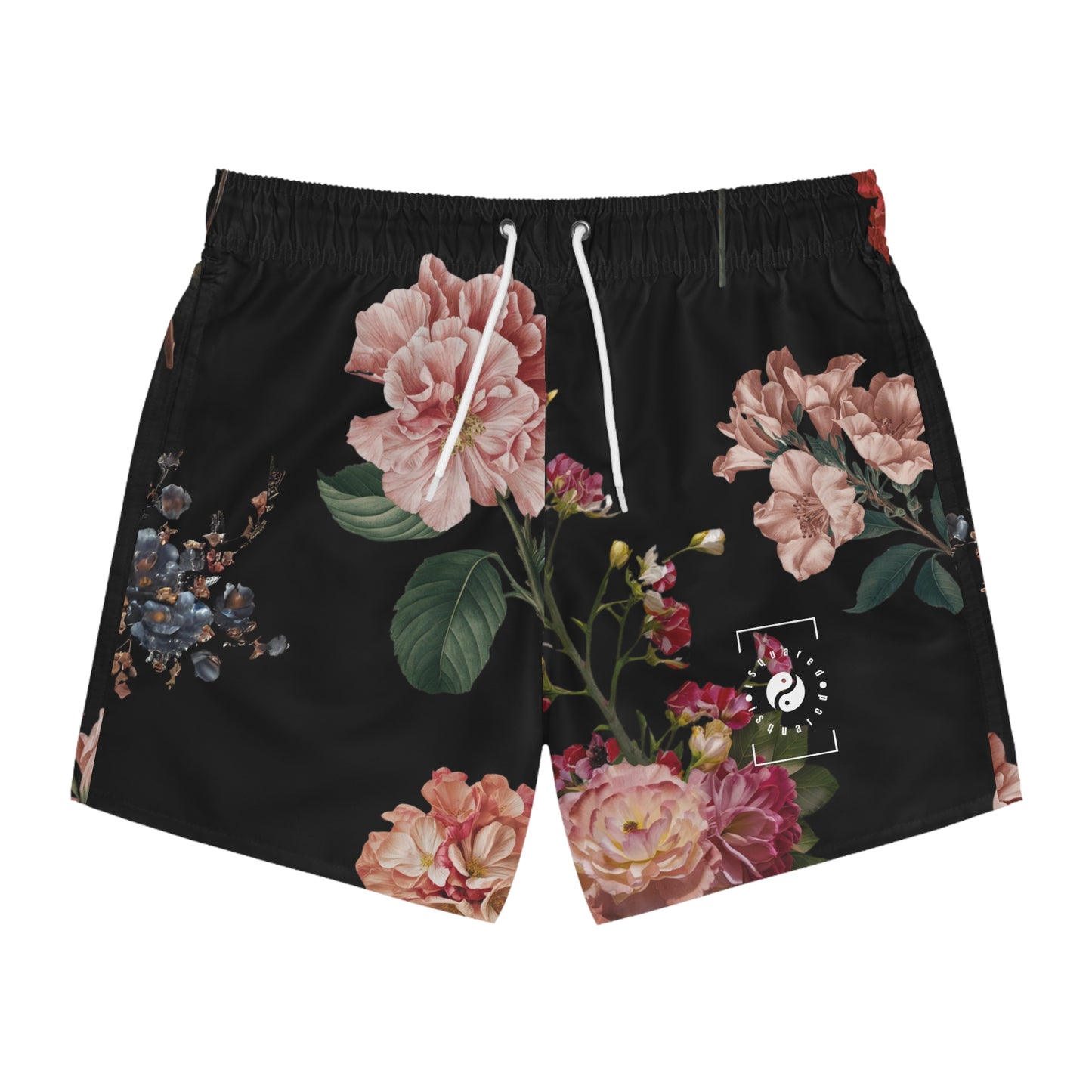 Botanicals on Black - Swim Trunks for Men