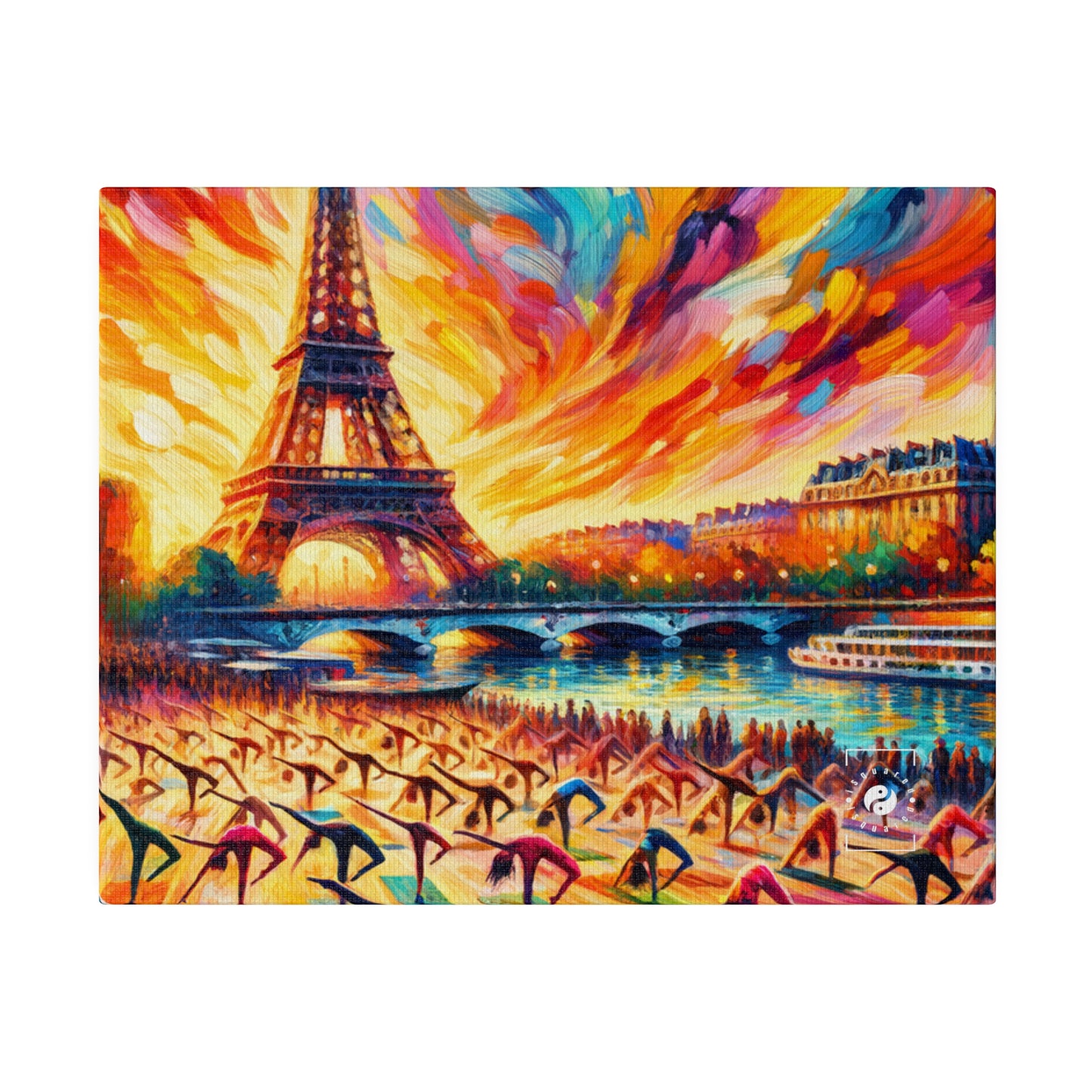 Parisian Yoga Chic - Art Print Canvas