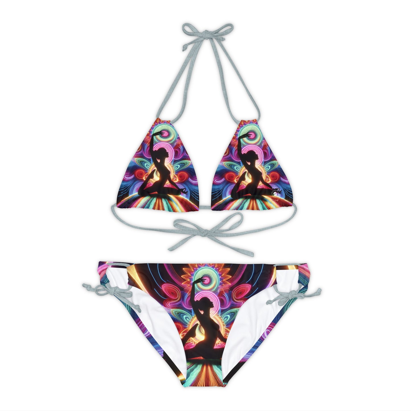 "Neon Zenith: Chromatic Balance" - Lace-up Bikini Set