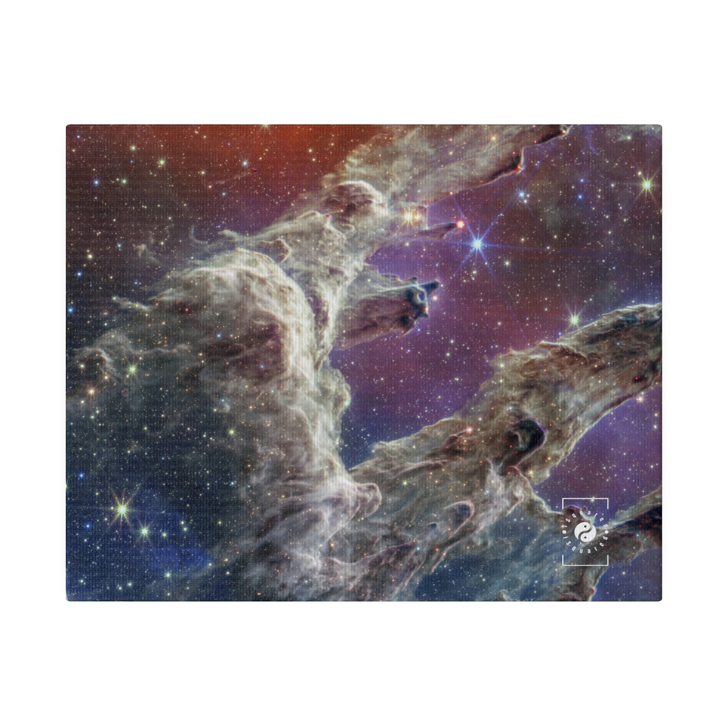 Pillars of Creation (NIRCam and MIRI Composite Image) - JWST Collection - Art Print Canvas