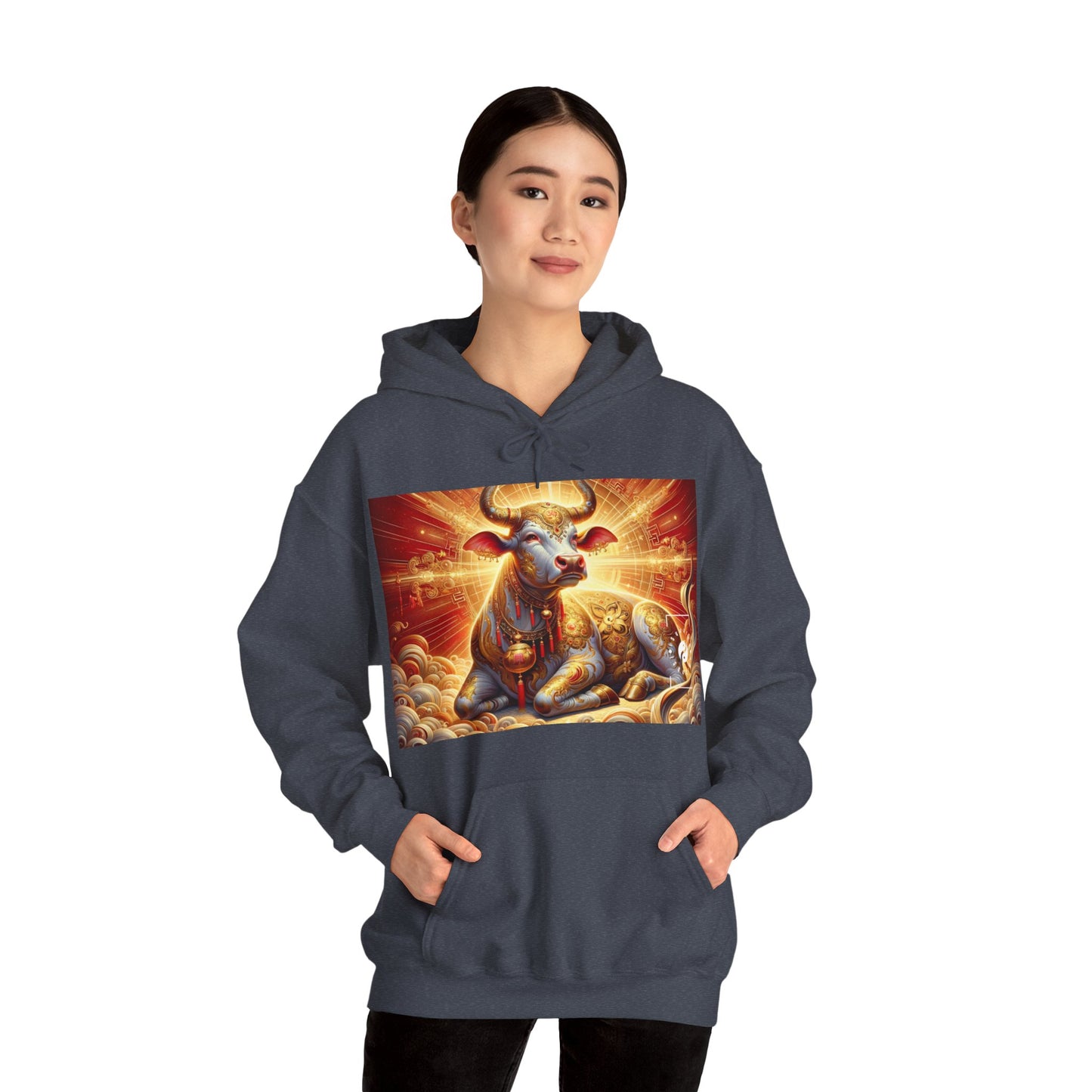 "Golden Euphoria: A Dance of the Divine Bovine" - Hoodie