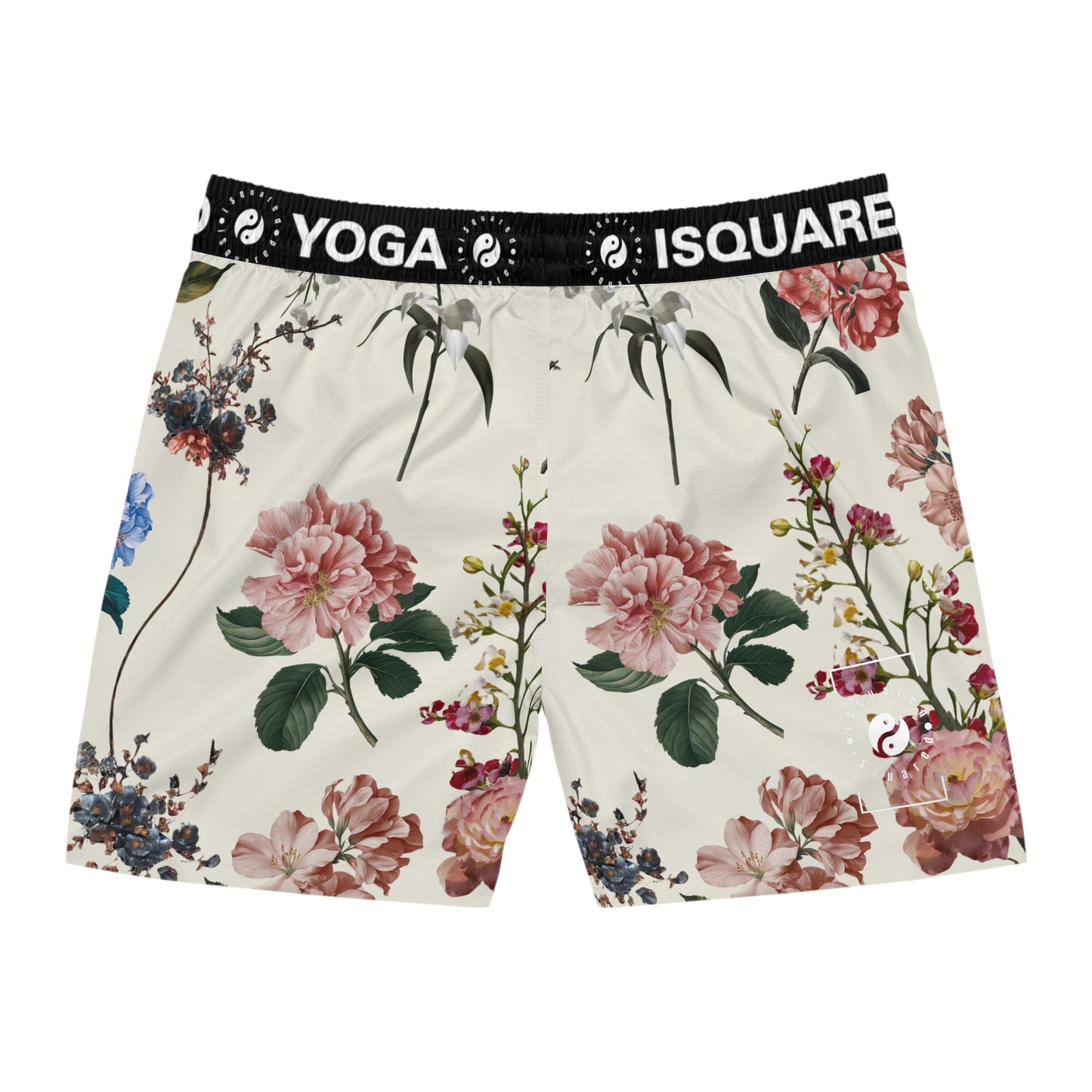 Botanicals on Beige - Swim Shorts (Mid-Length) for Men