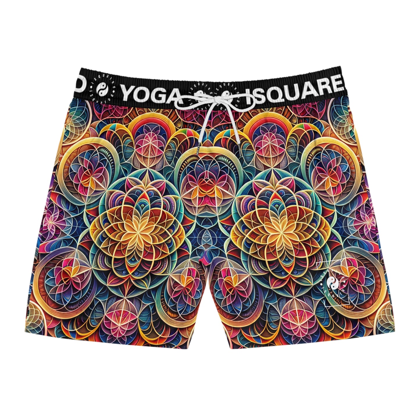 "Sacred Symmetry: Infinite Radiance of Love" - Swim Shorts (Mid-Length) for Men