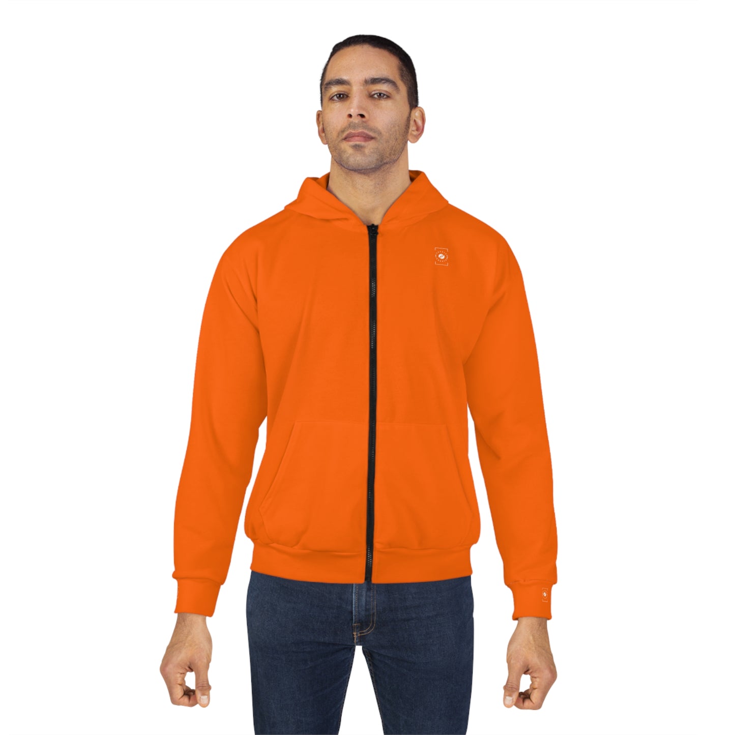 Neon Orange #FF6700 - Zip Hoodie
