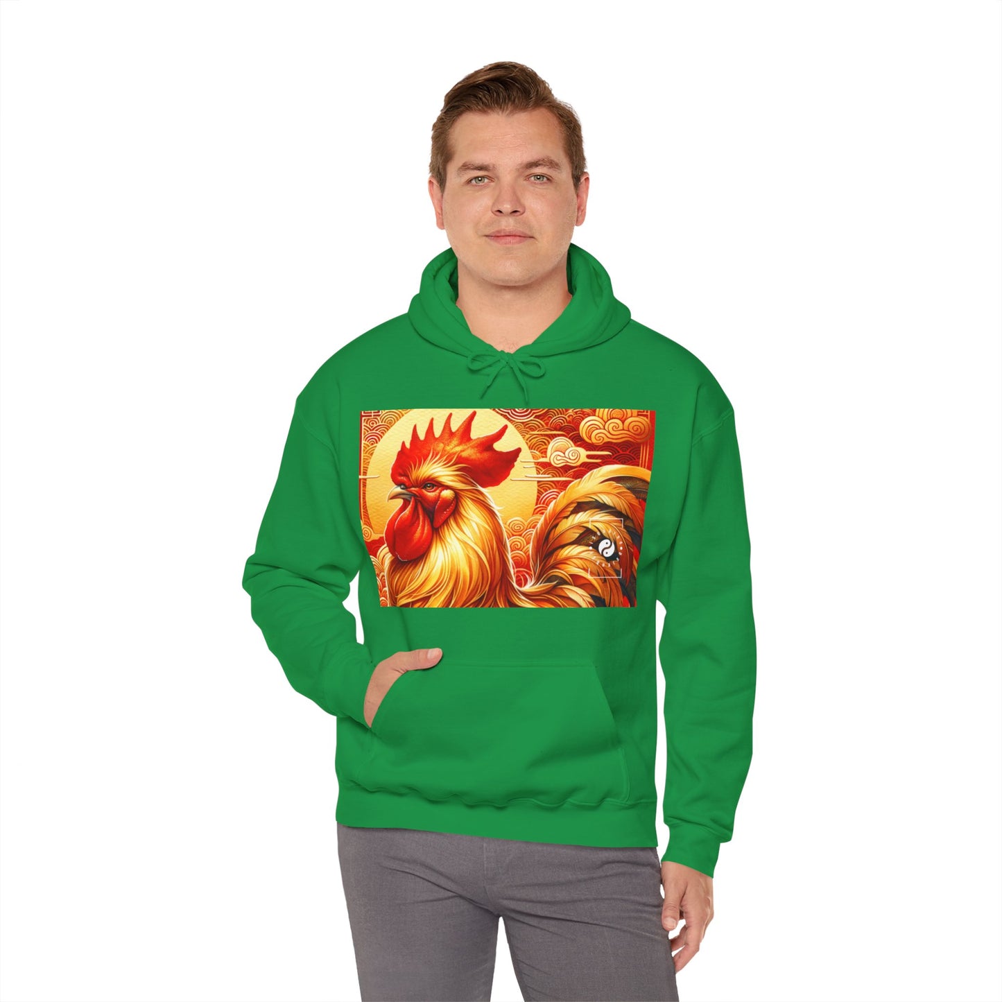 "Crimson Dawn: The Golden Rooster's Rebirth" - Hoodie