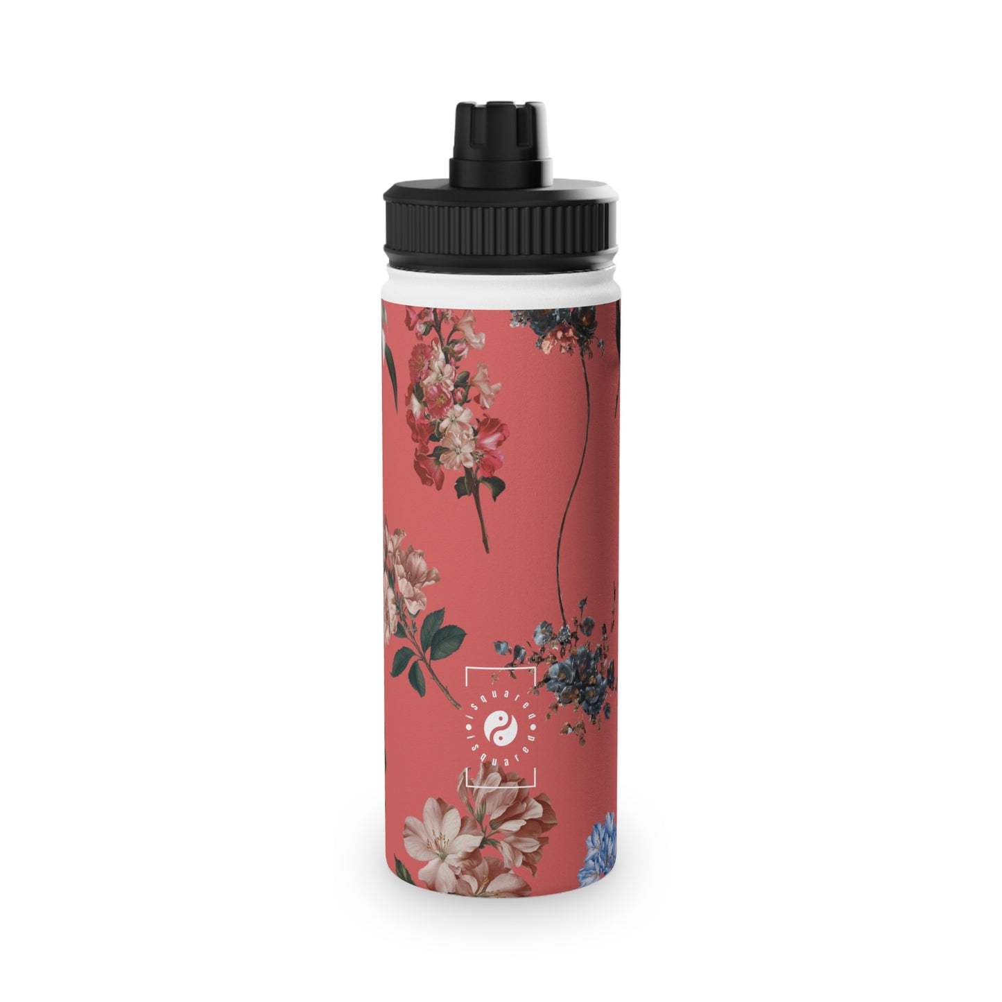 Botanicals on Coral - Sports Water Bottle